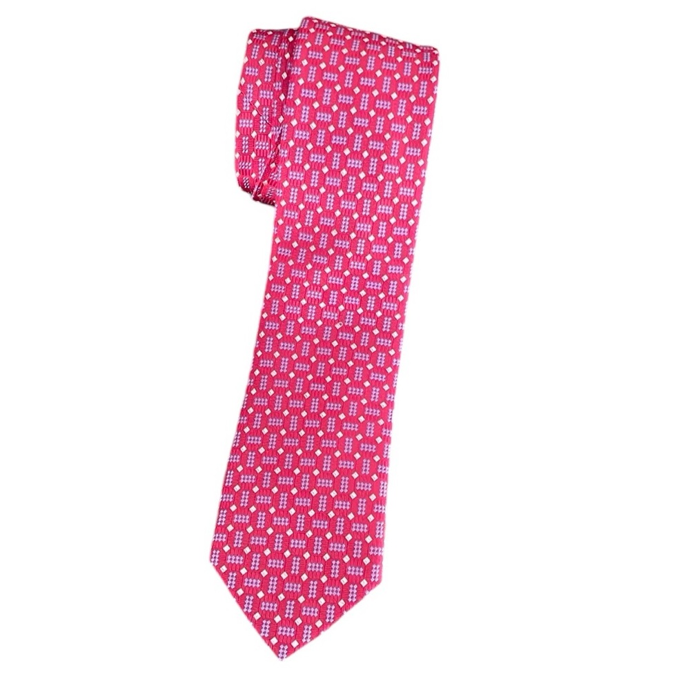 Alan Flusser 100% Silk Tie  Red And Blue